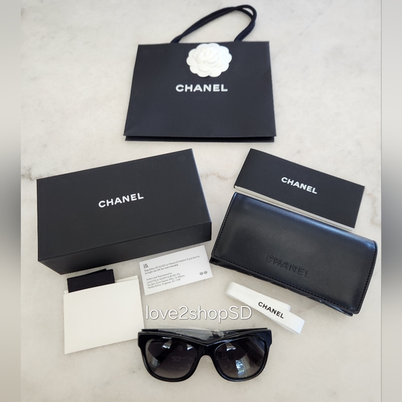 CHANEL Black Polarized Sunglasses CH5380 C501/S8 NIB Authentic Unused - Picture 11 of 11